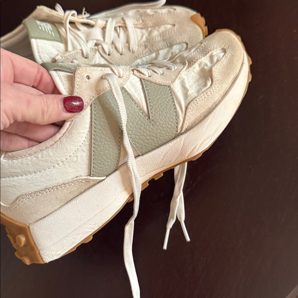 New Balance Women's Cream and Gray Sneakers - Picture 9 of 9